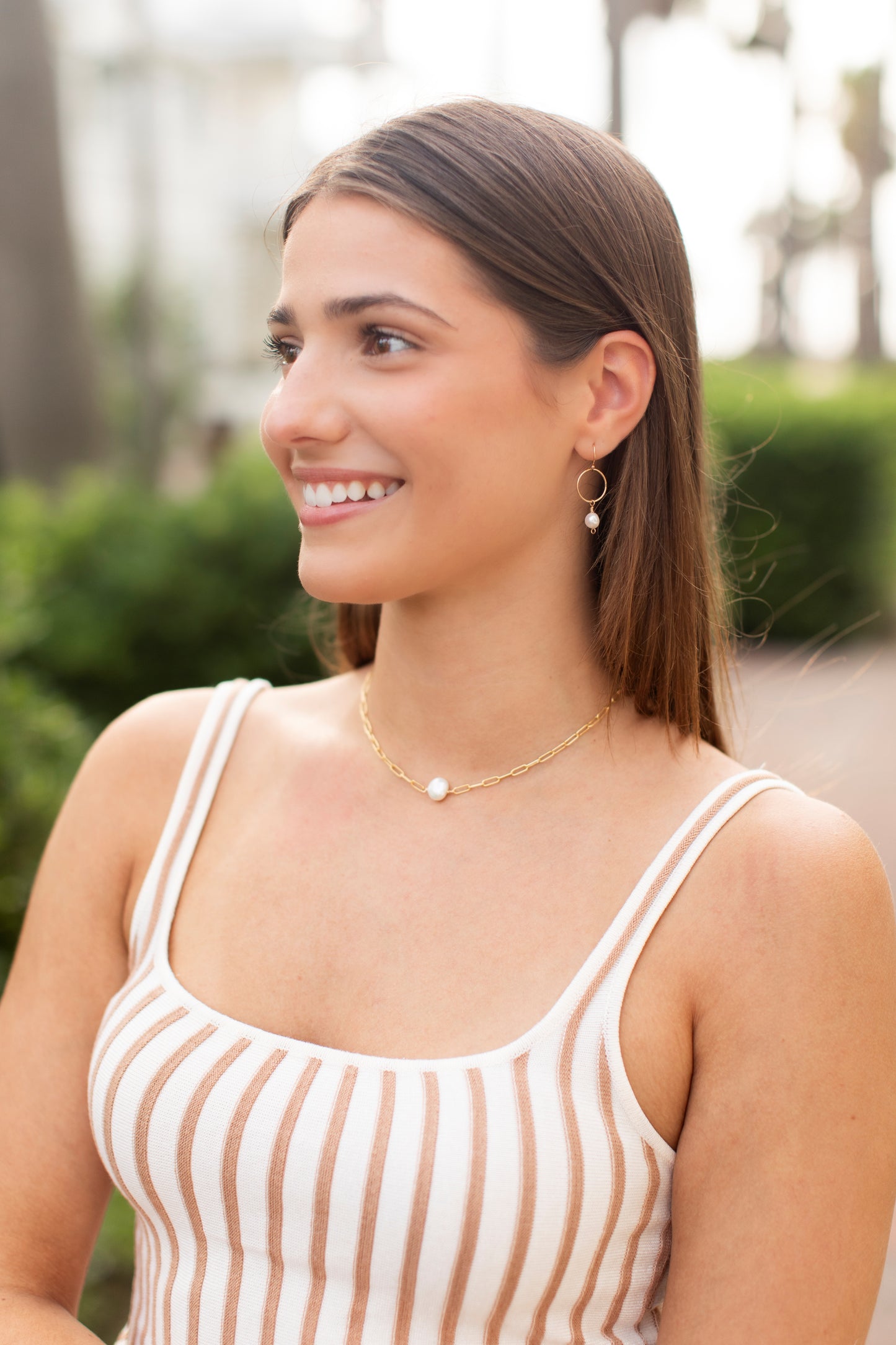 La Connection Pearl Paperclip Necklace