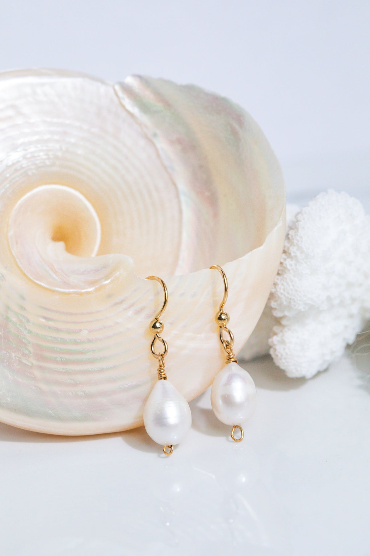 Pear Shaped Pearl Drop Earrings