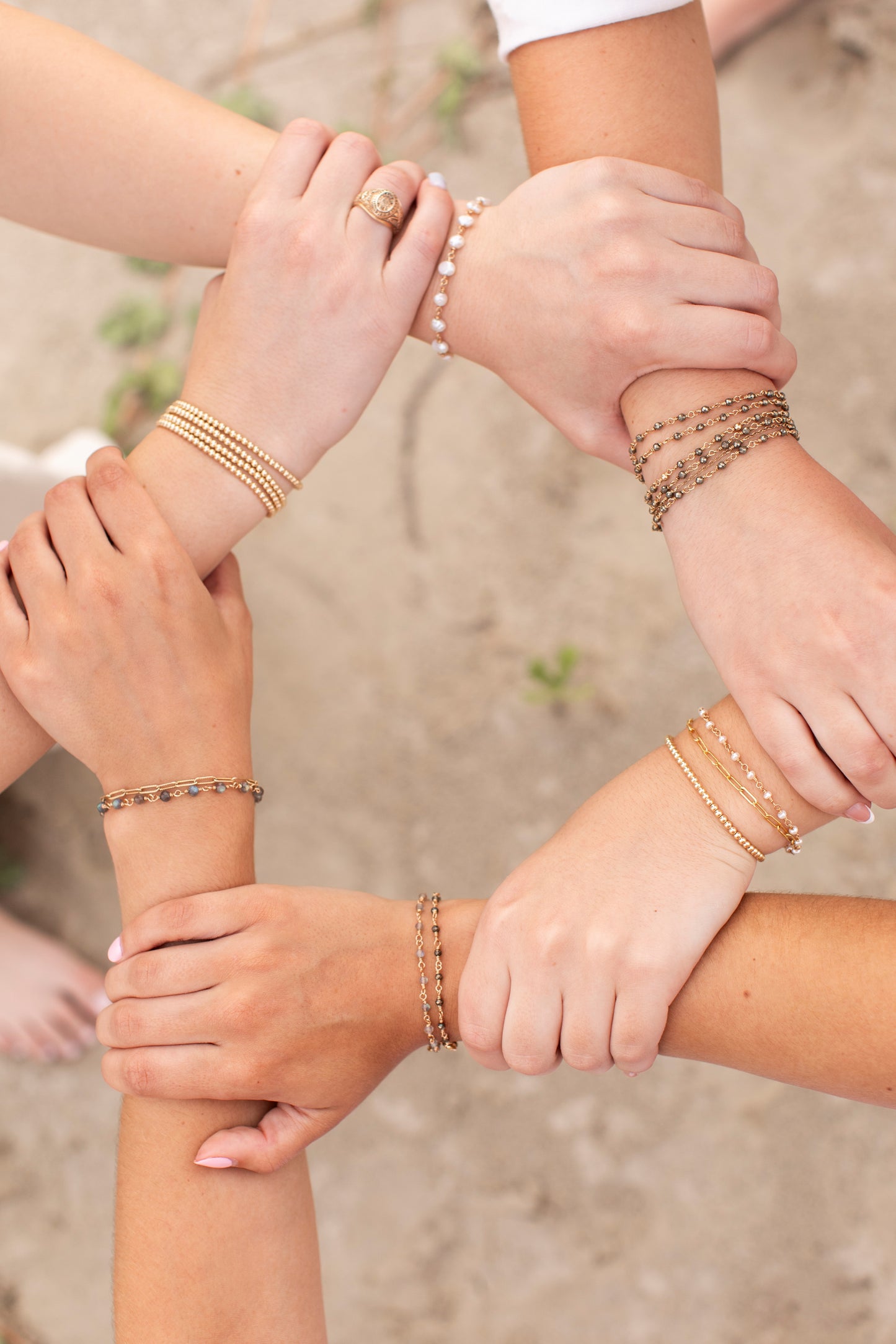 Stretch Gold Beads Bracelet