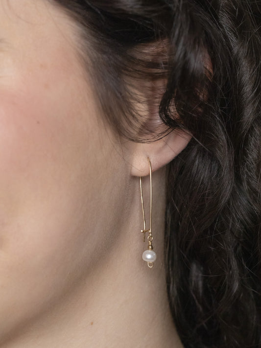 Demi pearl on kidney wire earrings