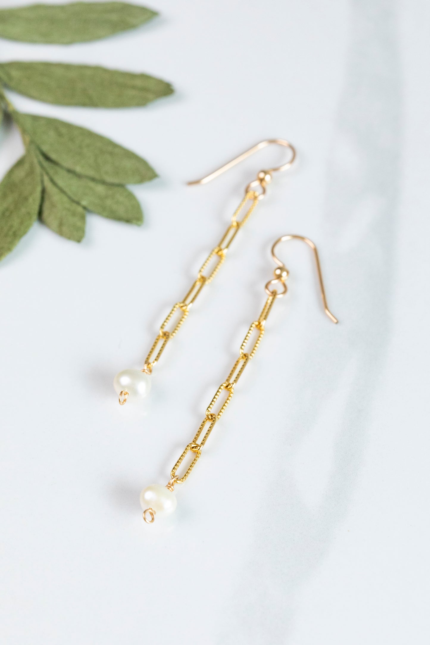 Paperclip Pearl Earrings