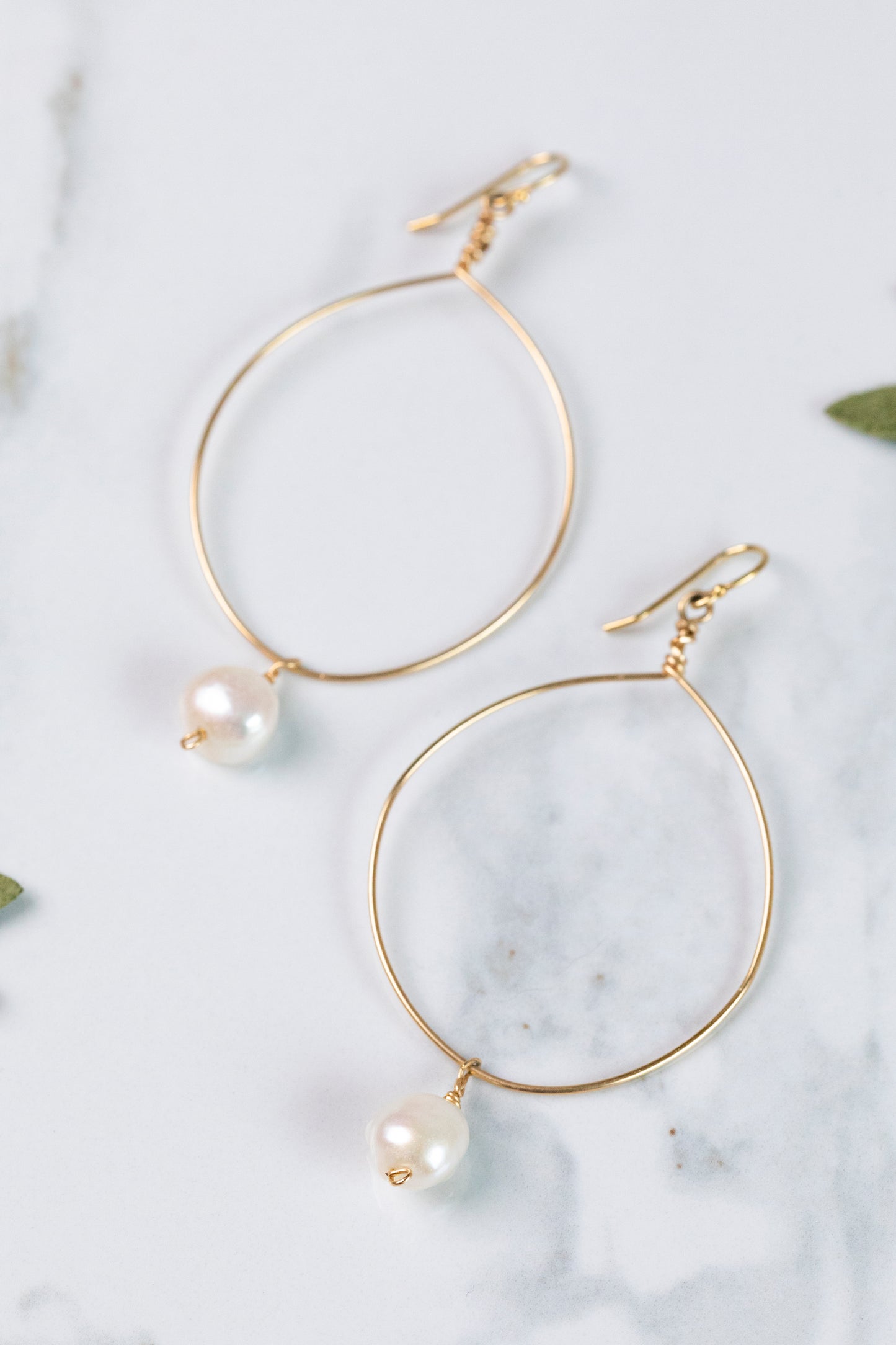 Grande Hoop Pearl Earrings