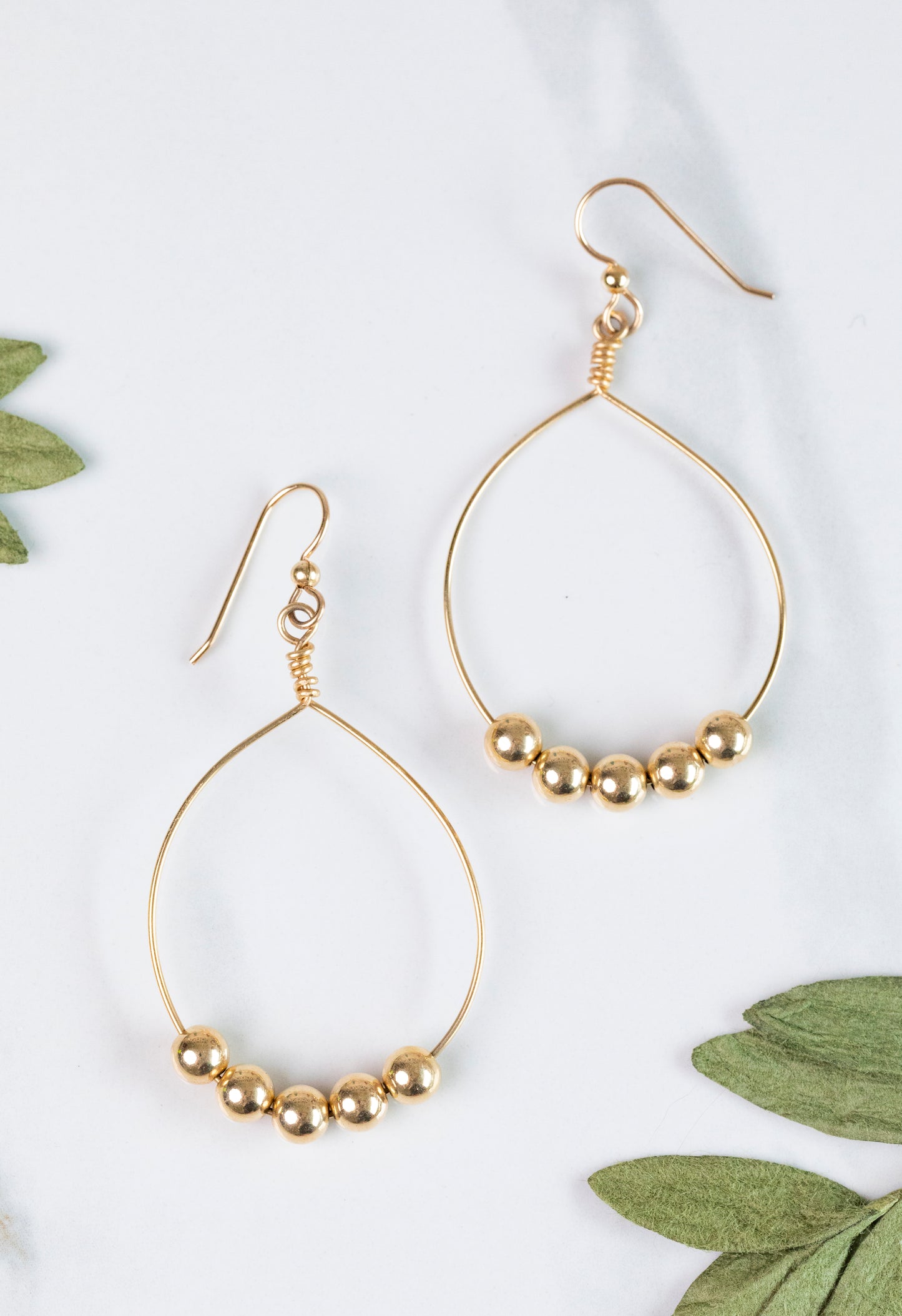 Grande Hoop Gold Beads Earrings