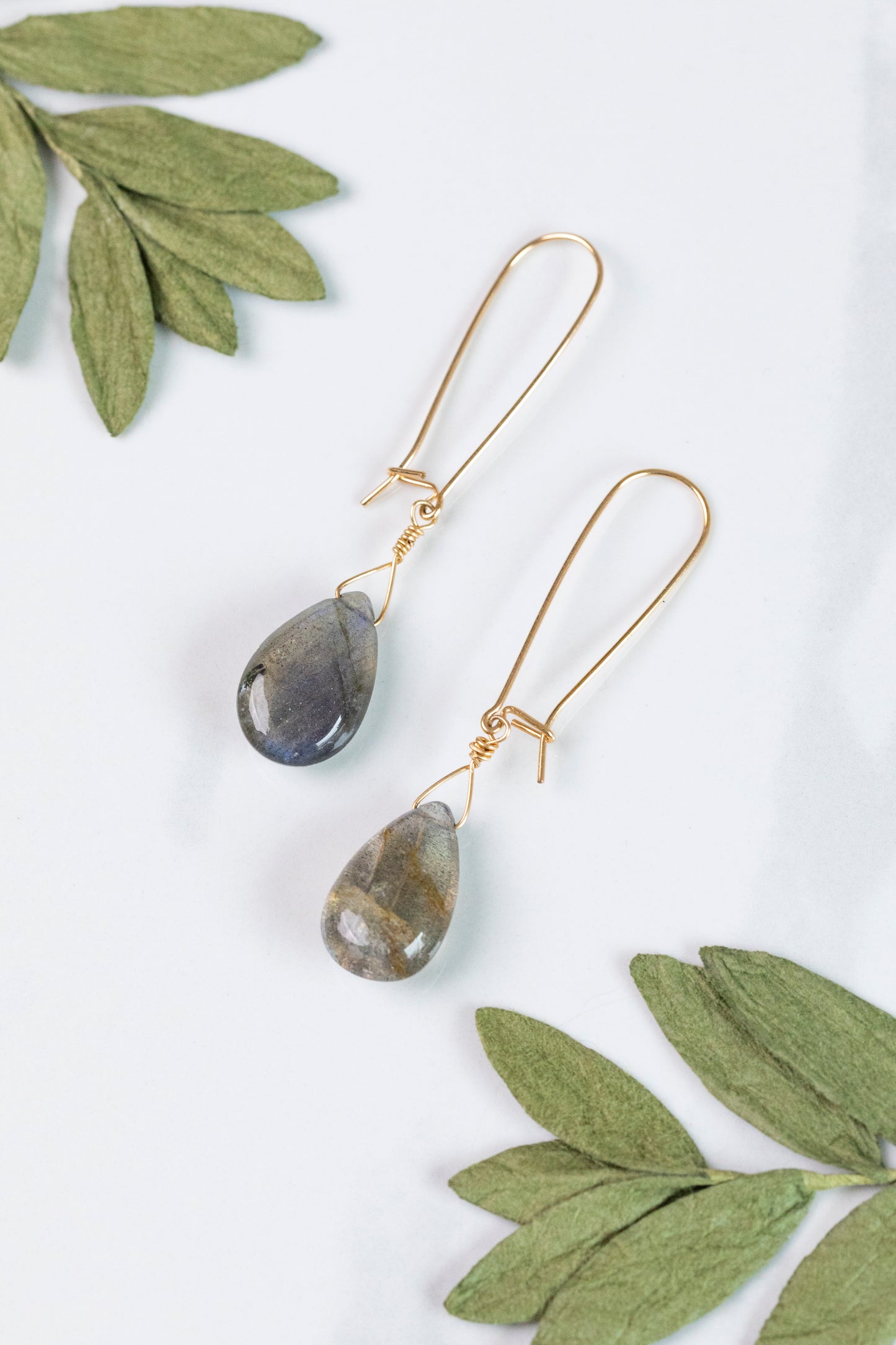 Kidney Wire Labradorite Earrings