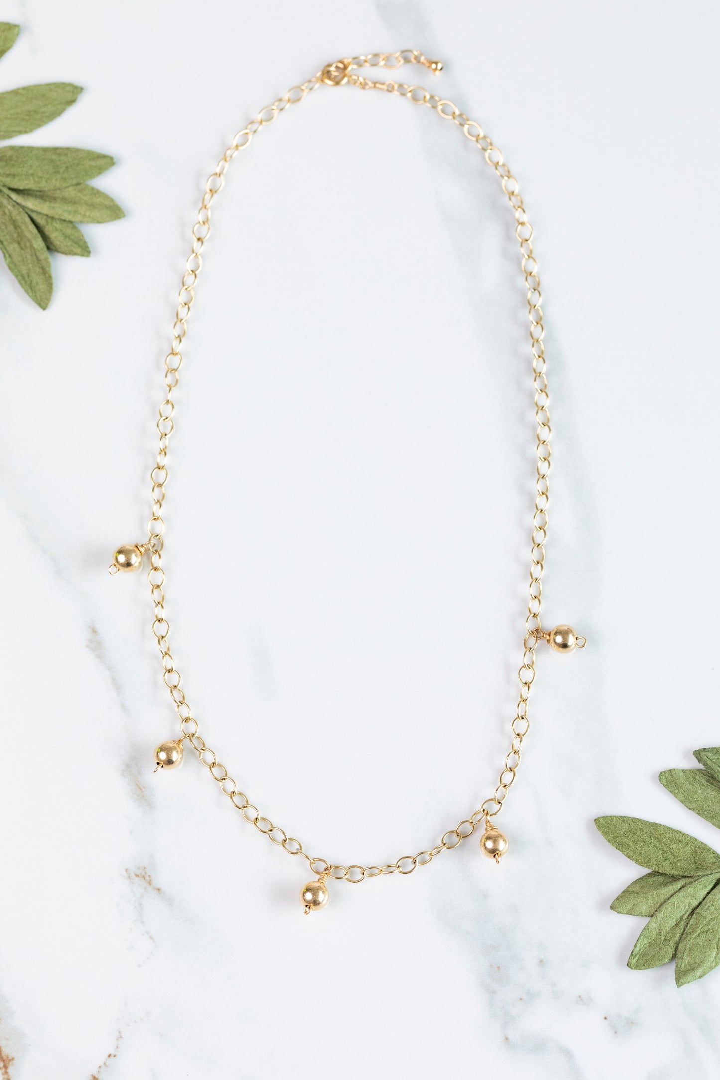 Dangle Gold Beads Necklace